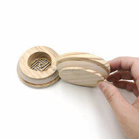 Tapa de madera con logotipo personalizado al por mayor de fábrica, nuevo estilo, técnica pulida para botella de vidrio, artesanías de madera, tapa de bambú, vela