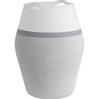 Panier à linge pliable en corde de coton tressée, écologique, moderne, 85L, pour la cuisine, la salle de bain, le rangement des vêtements sales, des jouets, des couvertures