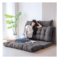 Canapé extra épais et long Canapé-lit à un étage Chambre à coucher Salon Lit pouf nature Canapé-lit pliant avec oreillers