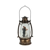 Lanterne artistique en résine personnalisée peinte à la main, globe à neige, lumière LED, boule de verre, ange, décoration de la maison, cadeaux de mariage pour la neige