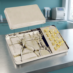 Dental Rubber Dam Kit Stainless Steel Clips <b>Punch</b> Instrument <b>Set</b> with Metal Case Manual Surgical Tools Class I - Product Image 6