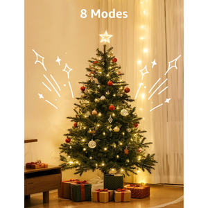 Aigostar 108 LED 1.8m luci dell'albero di Natale IP44 impermeabile a forma di fiocco di neve bianco caldo con 8 modalità - Product Image 3