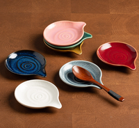 Assiettes en céramique texturées en spirale, assiettes à sauce multicolores en forme de goutte d'eau pour trempettes, épices et cuisine domestique