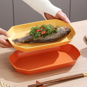 Plato Hexagonal para Pescado, Forma Irregular, Color Sólido, Plato Poco Profundo para Pescado al Vapor, Barbacoa, Frutas, Platos Fríos, Uso en Fiestas - Product Image 3