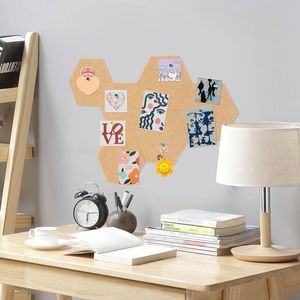 Tablero de pines de fieltro <span class=keywords><strong>autoadhesivo</strong></span> de 6 uds con tablón de anuncios de <span class=keywords><strong>corcho</strong></span> para dormitorios, oficinas, decoración de pared del hogar, uso como tablero de mensajes - Product Image 6