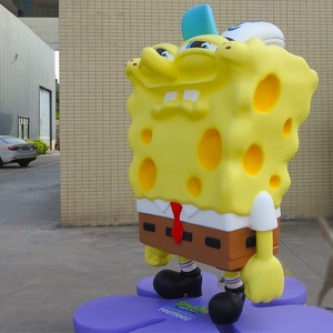 カスタマイズされた屋外漫画キャラクター「スポンジ・ボブ」の樹脂製彫刻、大型公園マスコット人形樹脂製彫刻像 - Product Image 1