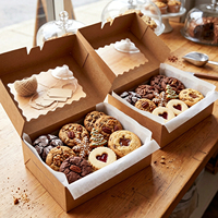 Boîtes à pâtisserie en kraft de qualité alimentaire avec fenêtre pour l'emballage de biscuits, beignets et pâtisseries, en stock aux États-Unis