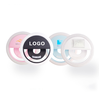 Aksesoris Ponsel Tahan Air Bahan ABS Logo Kustom Terbaru, Lampu LED Portabel Ring Light Selfie untuk Live Streaming