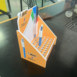 Tùy chỉnh văn phòng phẩm PVC hiển thị đứng Countertop PDQ hộp hiển thị bán lẻ bút chì đánh dấu nhựa kệ trưng bày - Product Image 4