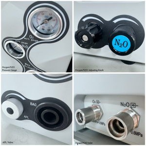 Tragbares Veterinär-Anästhesiegerät Sauerstoff/N2O-Antrieb Manuelle Bedienung 35-75 L/min Sauerstoffspülung CE-Zertifiziert für Krankenhäuser - Product Image 5