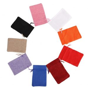 Customizable Durable Biodegradable Eco-friendly Small Jute Satin <b>Drawstring</b> Bags Reusable Grocery Shopping Burlap <b>Pouches</b> - Product Image 5