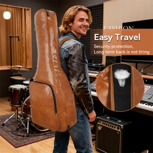 Nouvelles housses de transport pour <span class=keywords><strong>guitare</strong></span> légères, durables, résistantes à l'eau, avec rembourrage en éponge de 0,8 pouce d'épaisseur, douces, imperméables en cuir PU - Product Image 1