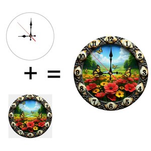 Round Wooden Wall <b>Clock</b> 25Cm Handcrafted Wood Grain Silent Non Ticking Home Decor Art <b>Clock</b> - Product Image 1