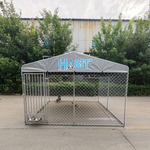 頑丈な屋外用ドッグラン＆ケネル：特大亜鉛メッキ鋼製エクササイズペン（大型犬・巨大犬用シェルター付き） - Product Image 3