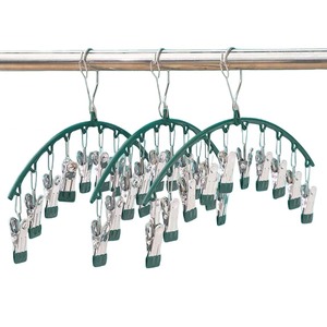 DS5578 10 clips en acier inoxydable cintres peu encombrants organisateurs de placard Legging organisateur pour placard métal Clips pantalon <span class=keywords><strong>cintre</strong></span> - Product Image 1
