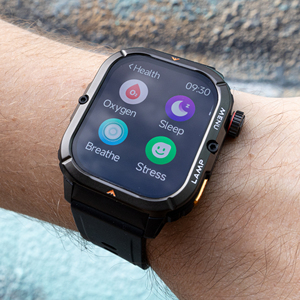 AGM Watch <span class=keywords><strong>W3</strong></span> Display OLED 1.95 Impermeabile 5ATM Torcia Potente 500mAh Chiamate BT Tracker Salute Orologio Intelligente Robusto per Uomo - Product Image 4