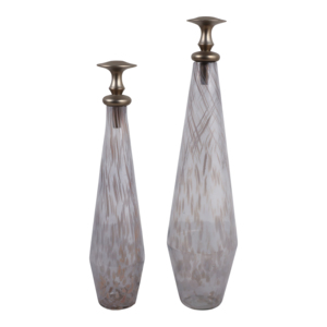 Vaso Alto in Vetro con Tappo in Metallo, Decorazione Moderna per Soggiorno, Camera da Letto, Ufficio, Elegante Elemento d'Arredo - Product Image 4