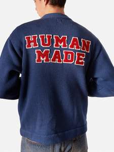 Custom <b>Men's</b> Cotton Knitted Heart Chenille embroidery patch badge casual Jacket <b>Cardigan</b> Sweater - Product Image 2