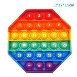 Juguete Sensorial de Silicona con Letras del Alfabeto Redondas y Cuadradas de Arcoíris, Juguete Antiestrés con Juegos de Presión - Product Image 3