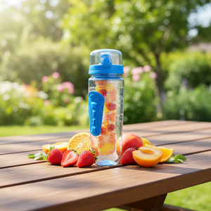 Bouteille de détox en plastique <span class=keywords><strong>Madou</strong></span> 1000 ml, écologique, sans BPA, avec infuseur à thé aux fruits, pour boire directement, personnalisable, pour le sport, avec couvercle pour enfants, minimaliste - Product Image 2
