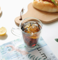 Mug à café en verre à double paroi isolé, résistant à la chaleur, transparent, pour boissons chaudes/froides, usage domestique ou au bureau