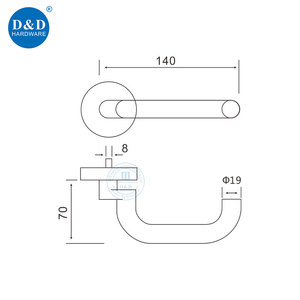 Manija de puerta tipo manivela <span class=keywords><strong>especial</strong></span> Manija de palanca hueca de acero inoxidable para puertas de metal de madera - Product Image 6