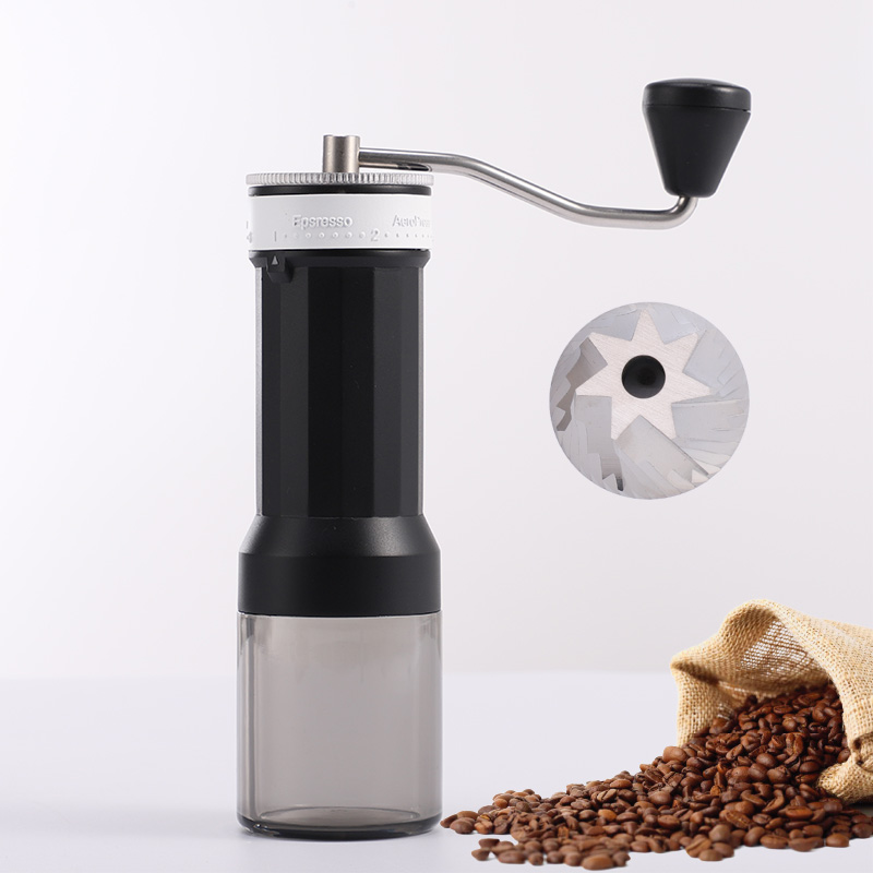 Modern Stainless Steel Manual Coffee Grinder Contemporary Design Style Metal Mills Durable Portable