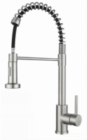 Robinet de cuisine en acier inoxydable 304 à montage sur plan, avec douchette extractible rotative à 360 degrés et cartouche céramique, design moderne, vente chaude