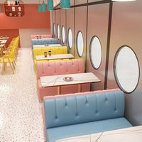 Fabricant de meubles de restaurant contemporains, ensemble de canapés de café avec panneau en bois pour hôtel et restauration rapide