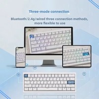 CIDOO QK61V2 Mini clavier de jeu mécanique à 3 modes QMK/VIA 60% mise en page Bluetooth sans fil remplaçable à chaud pour Win/Mac/PC
