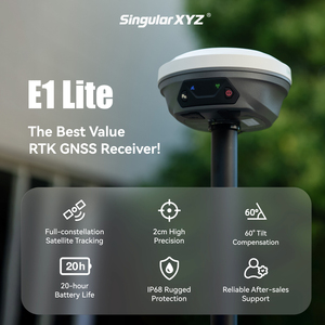 Singularxyz E1 Lite xách tay rtk gnss Receiver rtk cơ sở và Rover thiết lập với mạng lõi hỗ trợ 20h dài Pin cho công việc khảo sát - Product Image 5