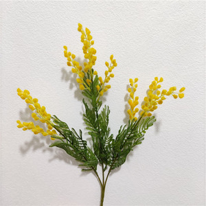 Nouveau design fait à la main fleur d'<span class=keywords><strong>albizia</strong></span> artificielle 3 branches soie mariage décoratif moderne nouvel an chinois retour à l'école - Product Image 2