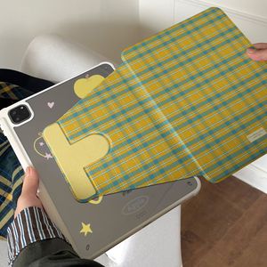 INS กรอบแบนขนาดเล็กลายสก๊อตสำหรับ <span class=keywords><strong>Apple</strong></span> <span class=keywords><strong>Ipad</strong></span> Mini ที่ยึดกระจกหมุนได้<span class=keywords><strong>10</strong></span>ช่องพร้อมช่องใส่ปากกาย้อนยุค Pro - Product Image 2