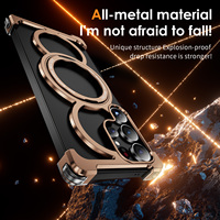Étui de téléphone en alliage d'aluminium creux à dissipation thermique pour Samsung S26 S25 S24 S23 Ultra avec support rotatif magnétique sans cadre