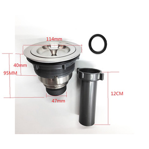 Acier inoxydable 304 Accessoires d'évier de cuisine modernes Finition brossée chromée Filtre de vidange des déchets Filtre à <span class=keywords><strong>queue</strong></span> de tuyau - Product Image 5