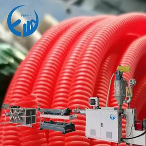 Ligne de production de tuyaux ondulés à paroi simple, haute vitesse, pour tuyaux PVC, avec contrôle PLC, extrudeuse plastique à onduleur ABB, économie d'énergie de 30% - Product Image 3