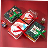 Boîte Cadeau Magique de Noël, Style Livre Rigide, Imprimé Père Noël, Contenant à Bonbons pour Aliments, Fêtes, Vente en Gros OEM ODM Usine