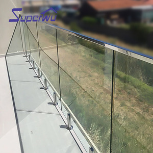 Garde-corps en <span class=keywords><strong>verre</strong></span> trempé haute résistance en acier inoxydable de sécurité pour <span class=keywords><strong>terrasse</strong></span> sans cadre personnalisé Superwu pour <span class=keywords><strong>balustrade</strong></span> en <span class=keywords><strong>verre</strong></span> de balcon - Product Image 2
