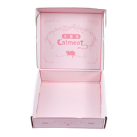 Boîte d'expédition en carton ondulé rose gaufrée sur mesure, recyclable, biodégradable, respectueuse de l'environnement, pour l'expédition d'aliments pour animaux de compagnie, avec logo personnalisé