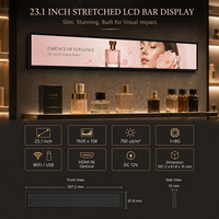Pantalla LCD Ultra Delgada de 23 Pulgadas con Barra Extensible, Señalización Digital con Gestión Remota Android CMS para Publicidad en Estantes de Tiendas