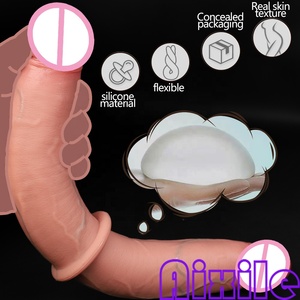 Dildo de Doble <span class=keywords><strong>Extremo</strong></span> de Silicona Suave y Flexible, Dildos Largos Realistas con Venas, Juguetes Sexuales para Adultos para Parejas <span class=keywords><strong>Lesbianas</strong></span> y Gay - Product Image 2