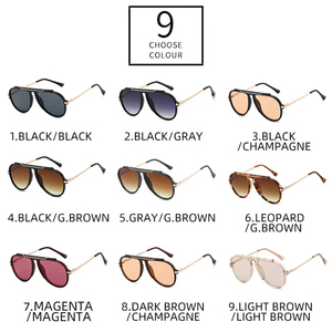 Logo Custom 2026 Vintage Big Frame Square <b>Sunglasses</b> UV400 Metal <b>Oversized</b> Pilot <b>Sunglasses</b> for Men Women - Product Image 6