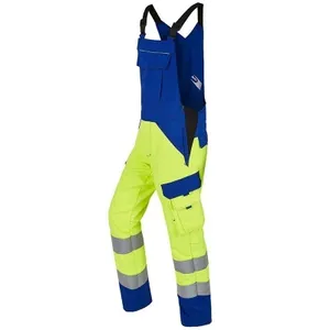 Men Cotton High Visibility Safety Work Dungarees Waterproof Fr Work Bib Pants