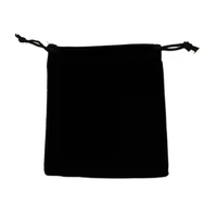 Pochette de rangement rectangulaire de luxe en velours noir 7x9cm avec logo personnalisé pour bijoux, boucles d'oreilles, bagues, bracelets