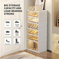 Boîte de rangement à chaussures moderne en gros personnalisée, étagère à chaussures pliable en plastique, organisateur de chaussures, armoire pour la maison, entrée