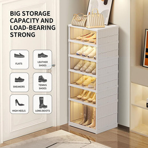 Caja de Almacenamiento de Zapatos Moderna Personalizada al por Mayor, Zapatero de Plástico Plegable, Organizador de Zapatos para el Hogar, Armario, Entrada - Product Image 4