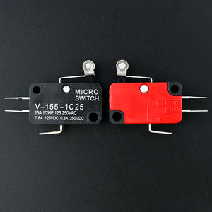 Interrupteur poussoir V-155-1C25 15A 1/2HP <span class=keywords><strong>125</strong></span> 250VAC 0.6A 125VDC 0.3A 250VDC 3 broches Micro-interrupteur à bouton poussoir - Product Image 1