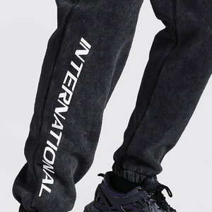 Ensemble de survêtement personnalisé léger pour sweat à capuche zippé et pantalon de jogging évasé, 100% coton, délavé à l'acide, respirant, pour l'hiver - Product Image 4