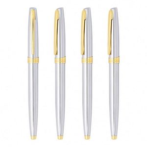 Gold <b>Silver</b> High-grade Metal Ballpoint <b>Pen</b> with Custom Logo 0.7mm Writing Width Elegant Design for Business Use and Gift - Product Image 2