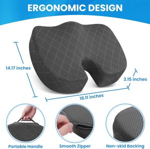 <span class=keywords><strong>Coussin</strong></span> de siège <span class=keywords><strong>pour</strong></span> sciatique et fessiers, antidérapant, <span class=keywords><strong>pour</strong></span> bureau et voiture, en <span class=keywords><strong>mousse</strong></span> à mémoire de forme gonflable, avec soutien coccyx et lombaire - Product Image 2